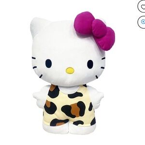 Hello Kitty Plush with Pink Bow and Leopard Outfit